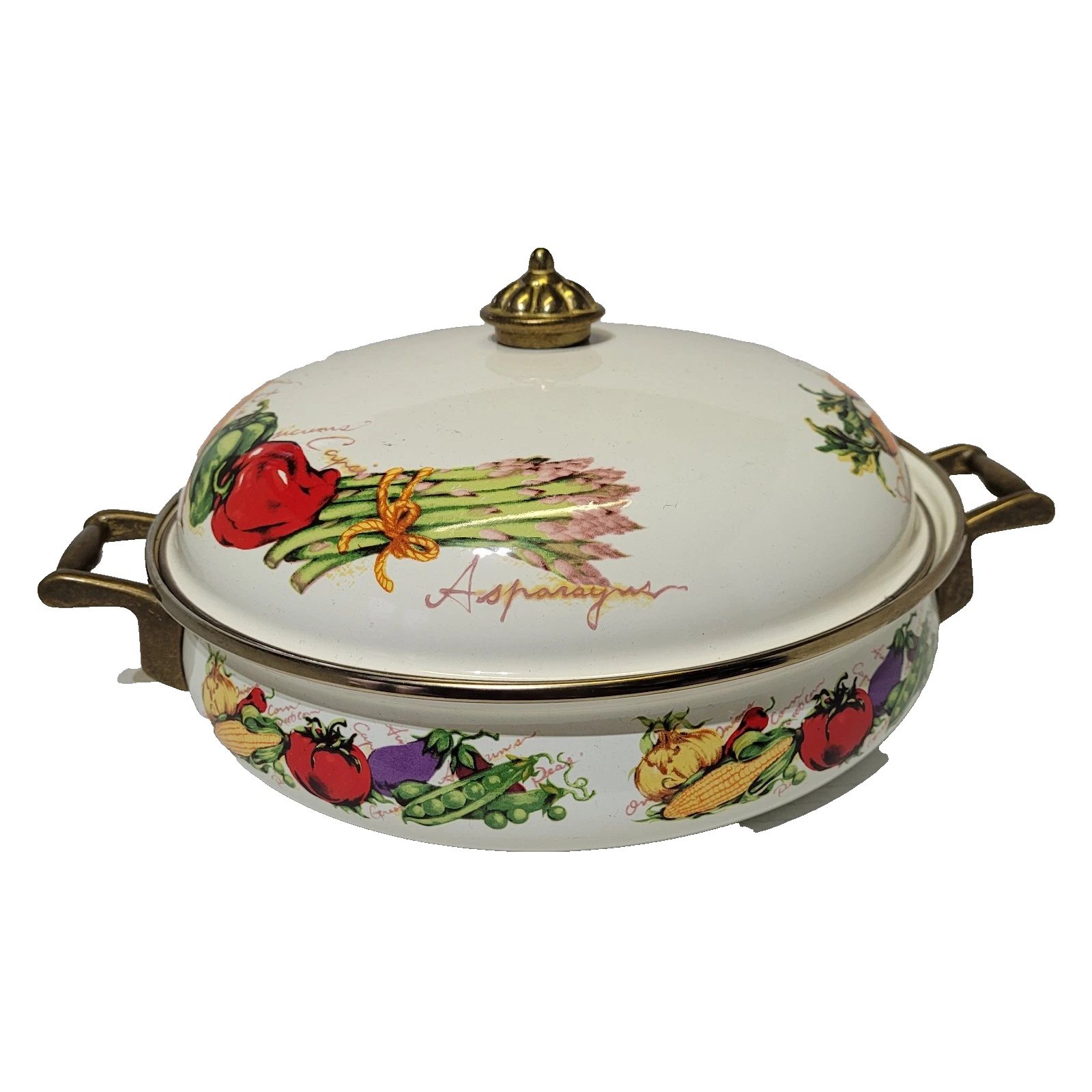 Farmers Market Enamel Covered Casserole Pot TableTops Unlimited