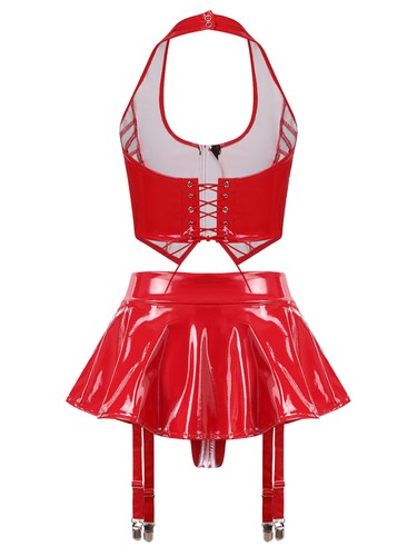Abiti donna bodycon crop top scenico performance minigonne carnevale clubwear - Foto 25 di 45