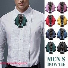 Men Retro Bow Tie Rhinestone Crystal Satin Tied Necktie Formal Wedding Party