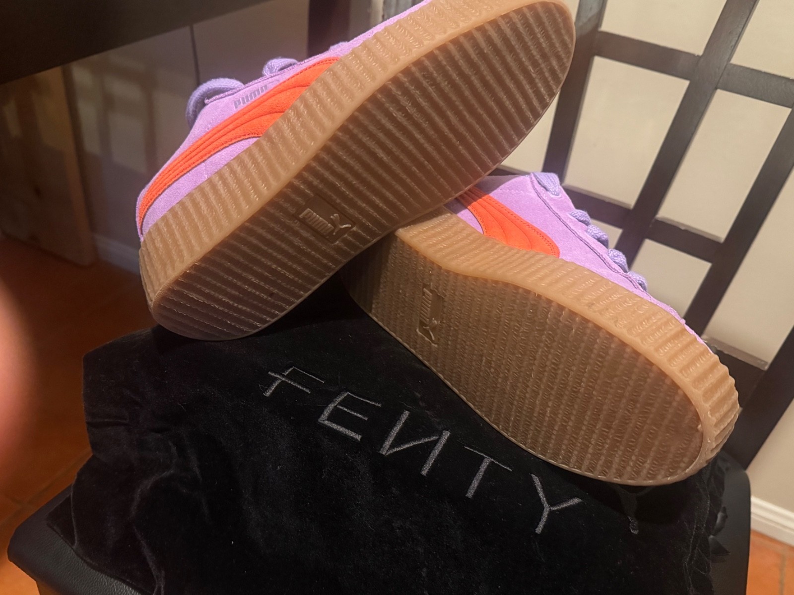 Fendi x Puma Suede Platform Sneakers – Fuchsia & Burnt Orange -New in Box thumbnail 5
