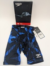 Speedo Boys Youth Size 22 Endurance Reflected Jammer Swim Suit Team Blue/Black