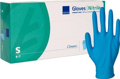 Abena Classic Nitril Handschuhe Größe S, Blau, 100St - 17416880