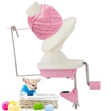 Yarn Ball Winder Manual Holder Hand-Operated Swift Fiber String Pink