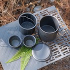 Titanium Tea Cup Tea Set Double- with Coffee Cup Fu Tea Set for Camping Outdoor