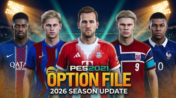 PES 2021 Option File PS4 PS5 –  2026 Update May– Transfers + Kits 🔥