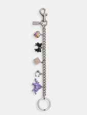 Coach Motif Chain Bag Charm Key Fob Ring NWT CZ633