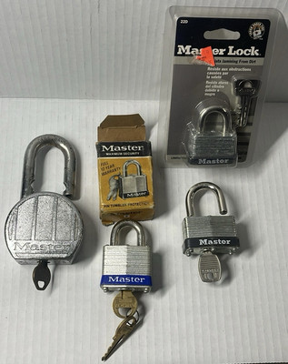 Master Lock Padlock Lot Of 4 New & Used