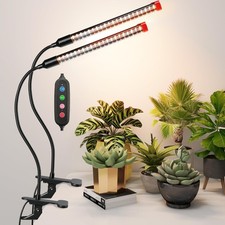 "2Pack Clip Grow Lights for Indoor Plants with Timer, Full Spectrum, 9W"