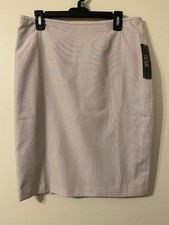 New NWT Le Suit Pink Blue Pinstripe The Hamptons Lined Back Zip Skirt Size 10