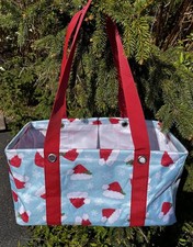 Thirty One MEDIUM Utility Tote Bag Snowflake  Hats off Holiday Pattern  Xmas