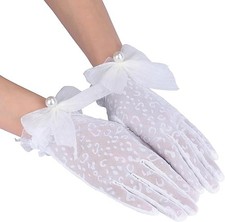 Women  s Short Lace Gloves for Wedding, Bridal, Prom, Opera, Dance  Tea Party