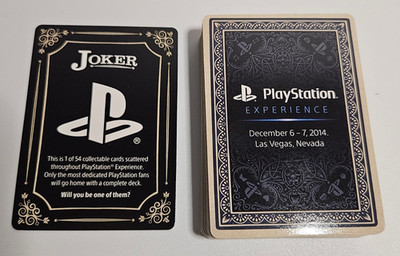 PlayStation Experience PSX 2014 Full Playing Cards Deck | Rare Promo 54 cards