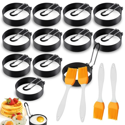 #ad 12 Pcs Egg Rings for Frying Eggs Nonstick Pancake Mold as the pictures shown $45.32