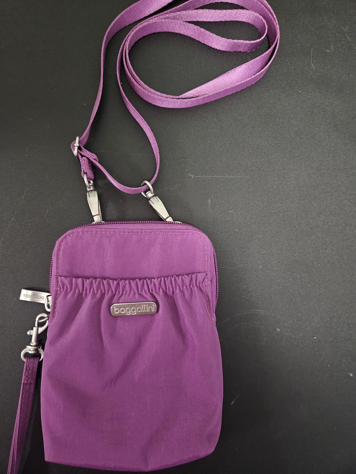 Baggallini Crossbody Bag Womens Mini Purple RFID Wallet Phone Travel Purse