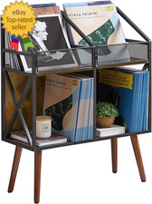 Vinyl Record Storage Holder Rack 250 LP Wooden Record Display Table