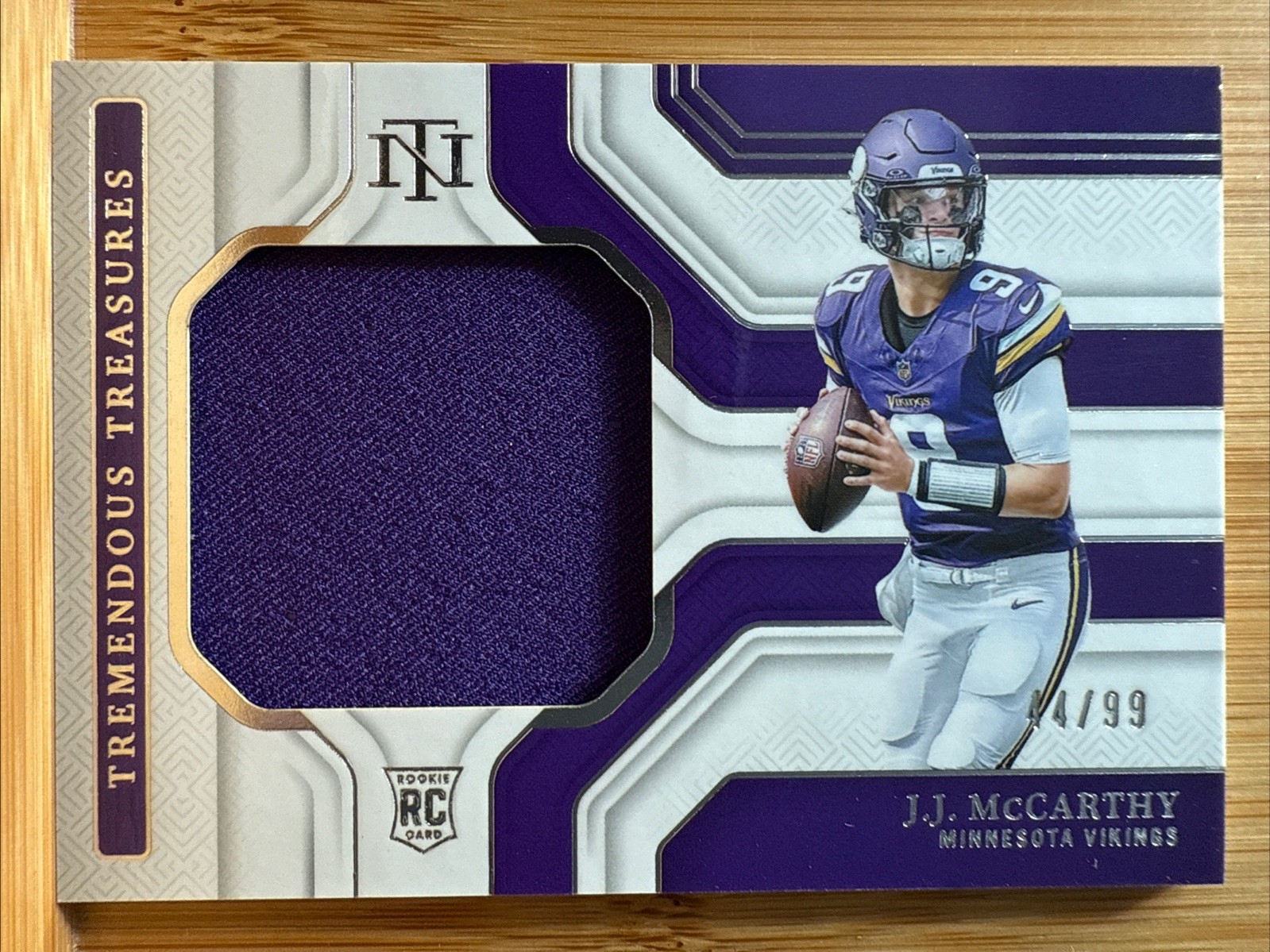 J.J. McCarthy (RC) 2024 National Treasures - Tremendous Treasures /99 - Vikings