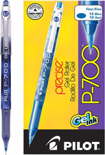 PILOT Precise P-700 Gel Ink, Fine Point 0.7Mm, Blue Ink Pens, 12-Pack