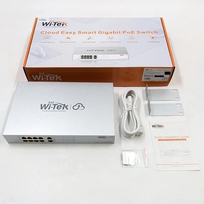 WI-TEK WI-PCES310G 10 Ports PoE+ Cloud Switch 1000Mbps Rack Mountable - New - Image 1 of 4