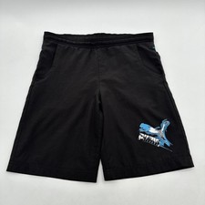 Puma Beach Shorts Youth Boy L Black Logo Pockets  25619