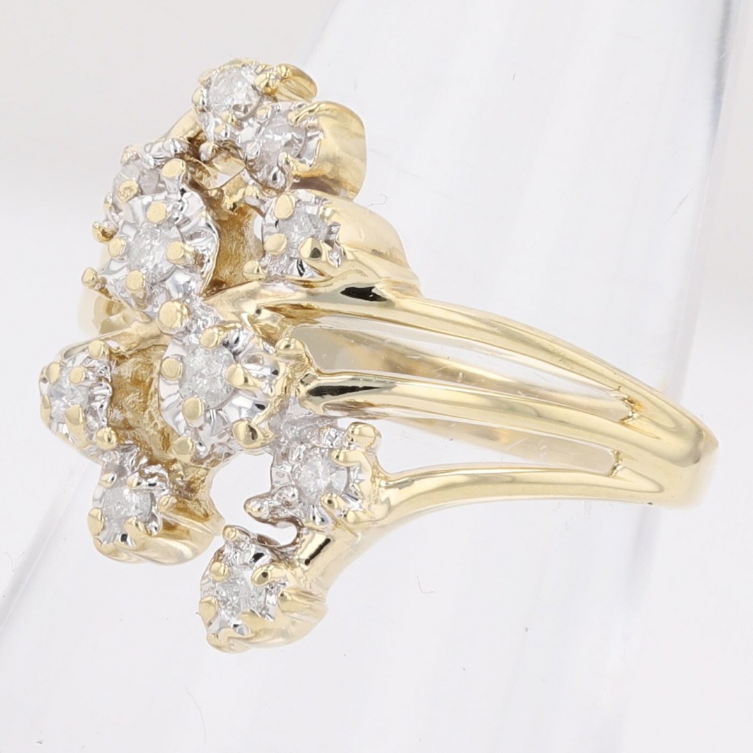 .24ctw Diamond Cluster Split Shank Statement Ring… - image 3