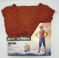 Netflix One Piece Monkey D. Luffy Child Costume Vest Shorts Hat X-Large 14/16