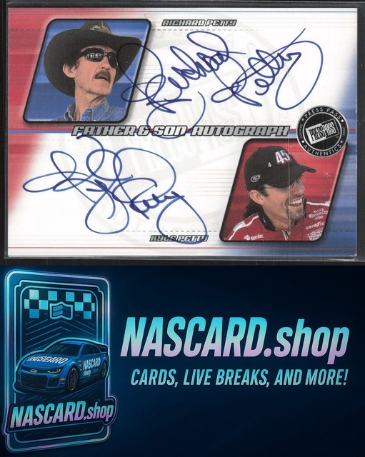 2002 Press Pass Eclipse Richard Petty Kyle Petty Father and Son Autographs /100