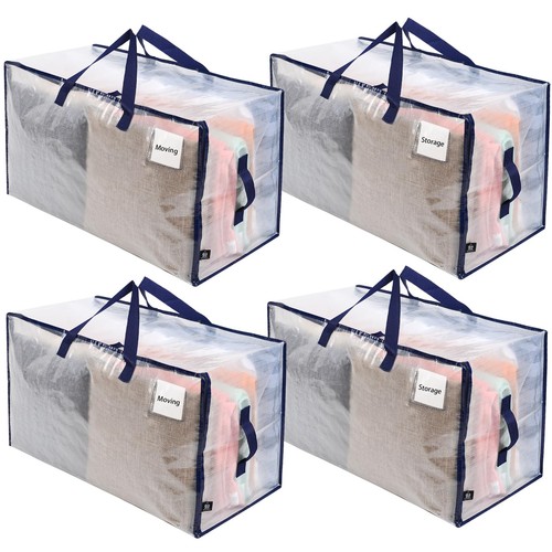 Paquete de 4 bolsas de mudanza y almacenamiento, resistentes, alternativas a las cajas de mudanza, grandes...