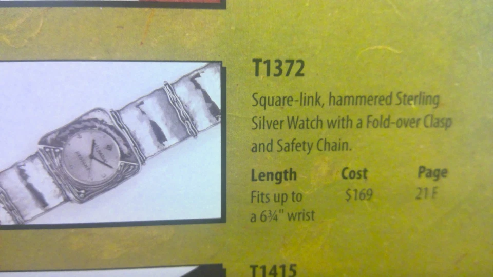 Reloj Silpada Plata de Ley 925 Martillado Eslabón Cuadrado 54g Peso Total: Batería Nueva Foto 2 de 4