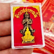 Statue Giant Thao Wessuwanno with Case Luck Thai Buddhism Amulet Buddha Fetish