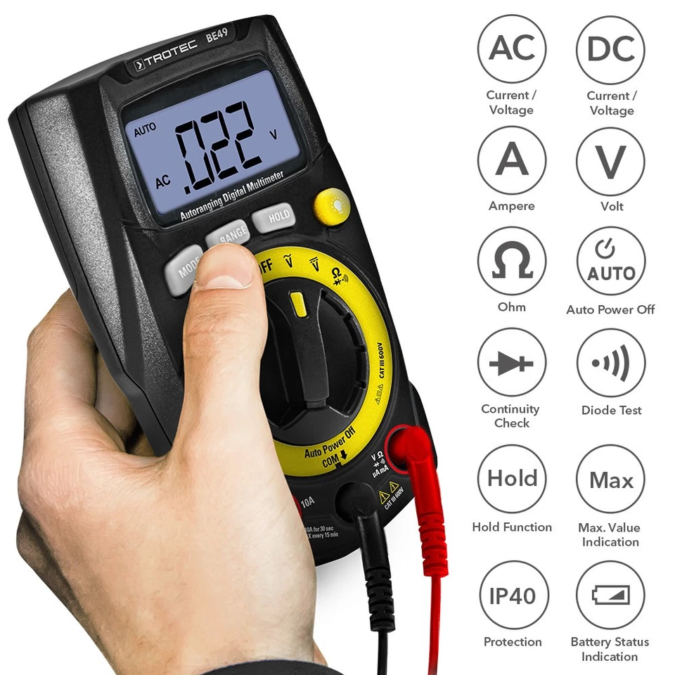 TROTEC Digital-Multimeter BE49 | Multifunktionsmessgerät, sieben Messfunktionen - Bild 4 von 4