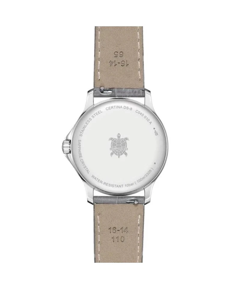 Reloj informal de cuarzo analógico para mujer CERTINA vestido clásico esfera plateada impermeable Ro Foto 4 de 4