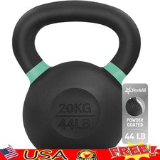 Cast Iron 44 Lbs Kettlebell Non Slip Handle Weight Training Strength Set New