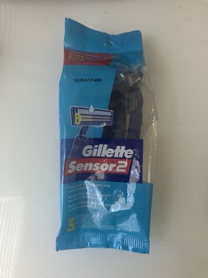 Gillette Sensor 2 Disposable Razor Chromium Coating For Long Lasting Blades 5 Ct
