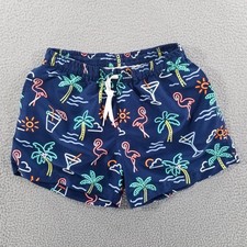 Chubbies Swim Trunks Shorts Medium Mesh Lined Neon Flamingo Martini Palm Tree