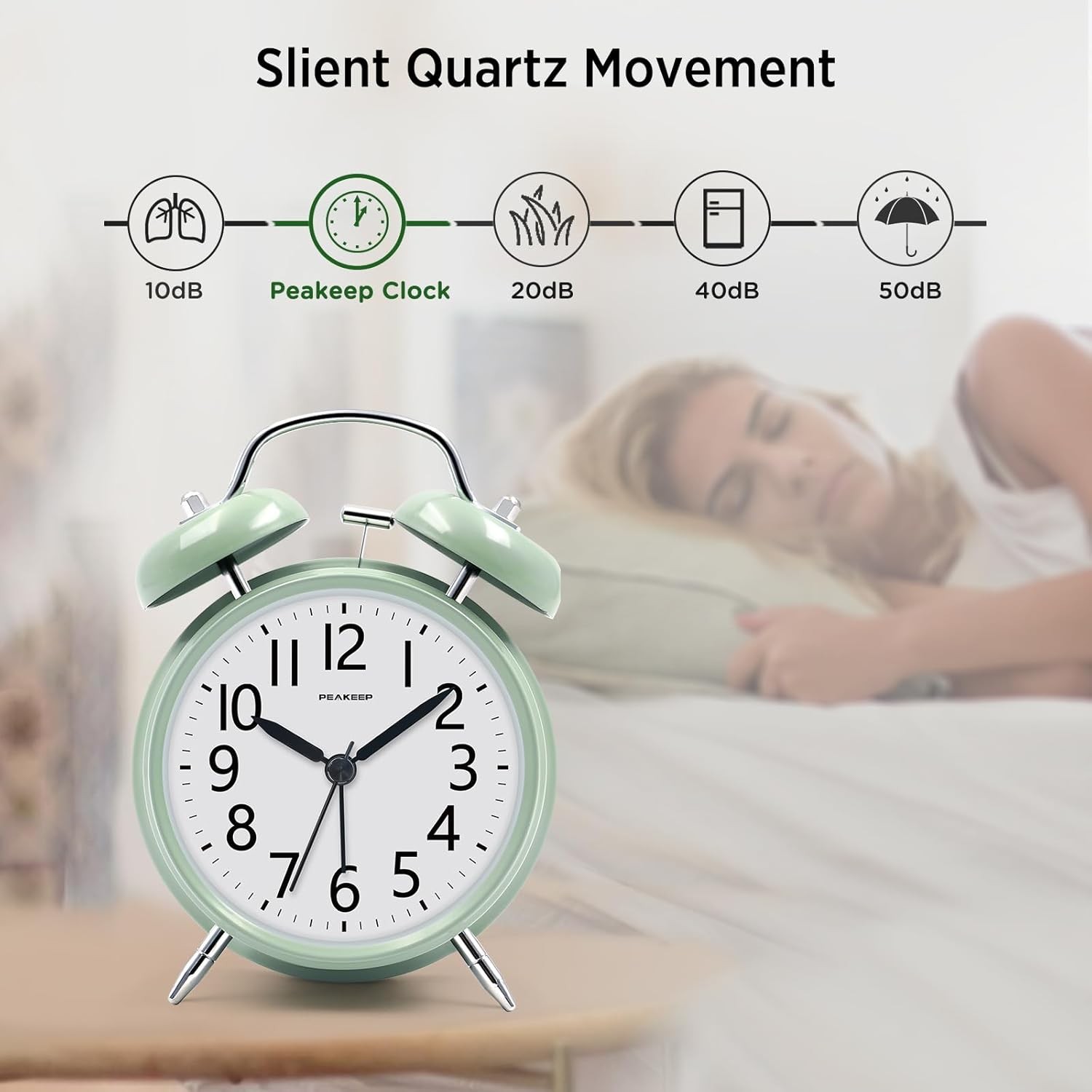 Loud Battery Alarm Clock for Heavy Sleepers Adults Kids, Analog 4.5" Twin Bell O