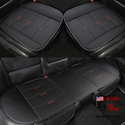 Bottom Seat Covers, Include 1 Pair Front Seat Universal Fit - Full Set D-Black