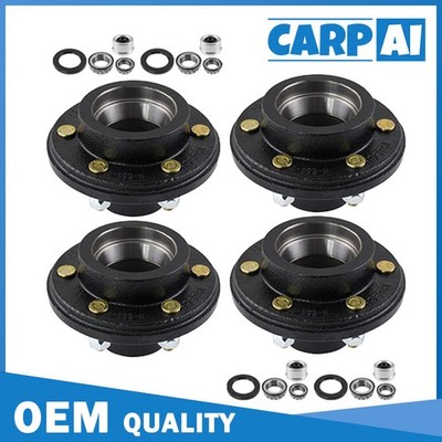 4PK Trailer Hubs Convert Mobile Home with Bearings 6000# 6 Lug 6x5.5 Idler Axle