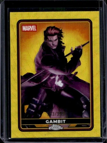 2025 Topps Chrome Deadpool Gambit Comic Accurate Yellow Wave Refractor #/399