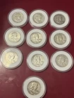 10 Franklin Half Dollars Mixed Dates 90% Silver Nice Coins