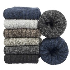 6 Pairs Merino Wool Socks for Black, Brown, Dark Gray, Green, Gray, Navy Blue