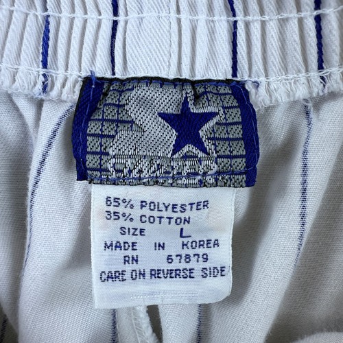 Vintage 90s Starter Shorts White Blue Pinstripe Sz Large 9" Inseam Elastic Waist - Picture 7 of 8
