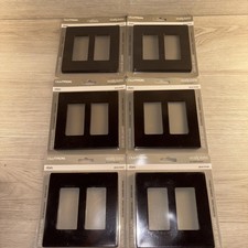 Lot Of 6 Lutron Claro 2 Gang Decorator Wallplate, CW-2-BR Brown New In Packages