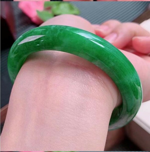 Brazalete brazalete de piedras preciosas de jade verde 100 % natural 54-60 mm joyería AAAAA++ - Imagen 4 de 15