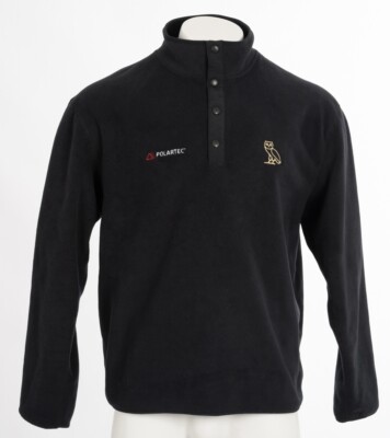 OVO x Polartec Fleece Snap Mock Neck Pullover Black Sz XL Octobers 