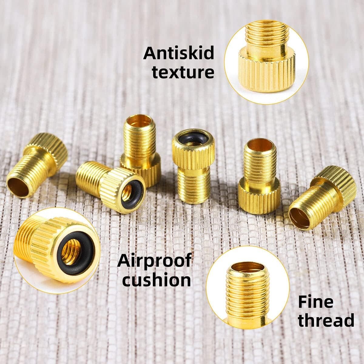 10 Pcs Brass Presta Valve Adapters, Caps Schrader Valve Stem Adapter for Bikes eBay