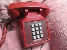 1970's Western Electric 2500MM Red Push Button Touch Tone Desk Table Telephone
