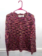 Madison Studio Sweater Womens size Large multicolor long sleeve acrylic pullover