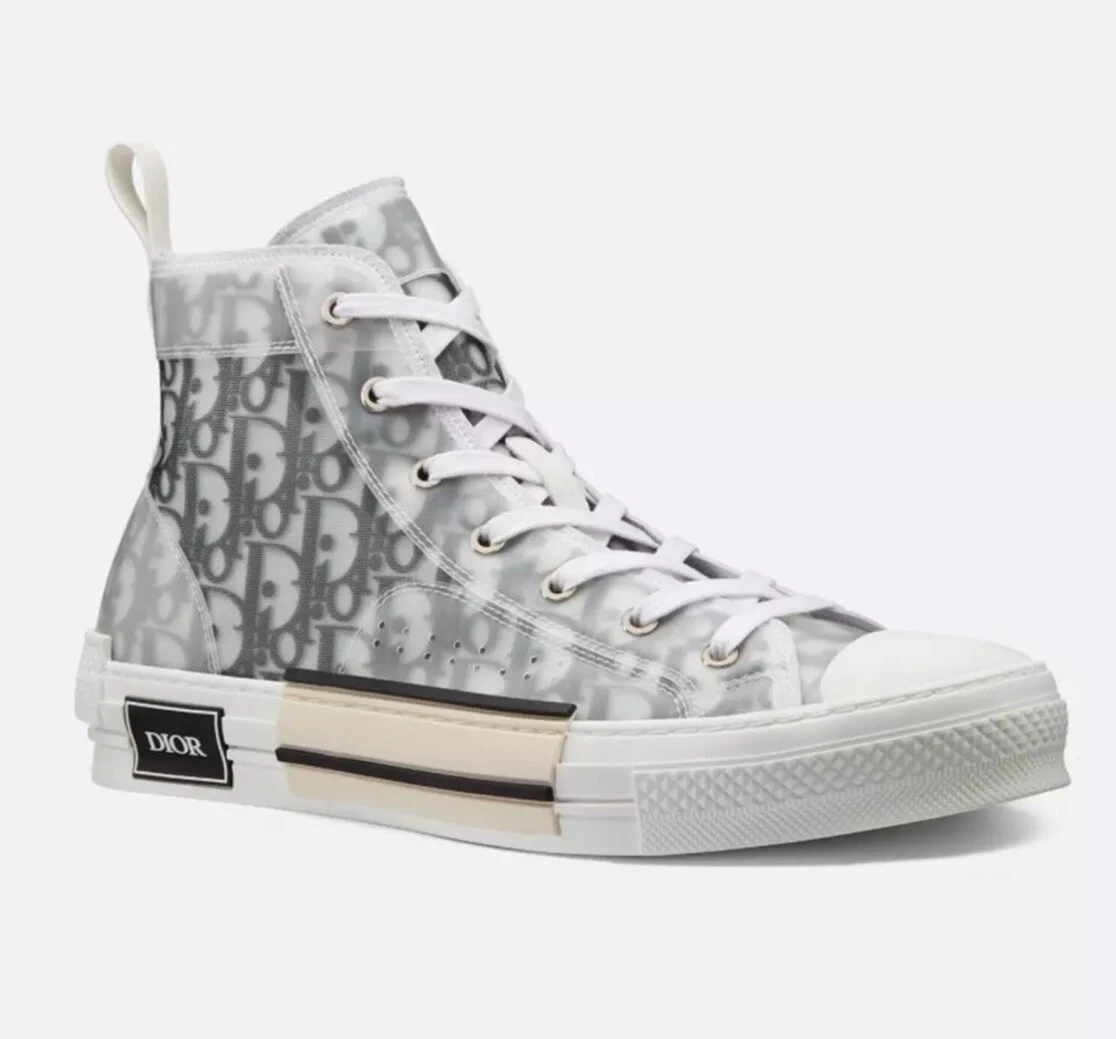 Dior B23 High Dior Oblique Blanc + Toile Noire Taille 15 US/48 EU