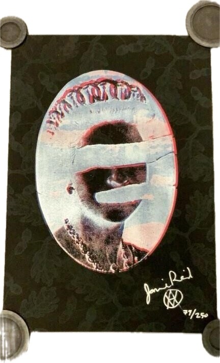 Sex Pistols Jamie Reid Black Queen Red/Blue/Silver Screen Print