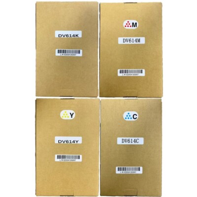 Set Of CMYK Compatible Konica Minolta DV-614 Developer Made in Japan for 1060